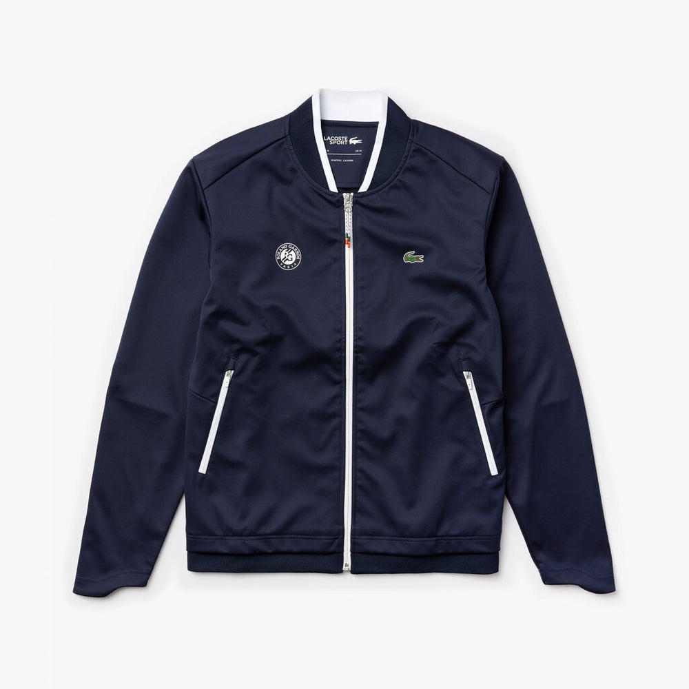 Mens SPORT Roland Garros Piqué Zip-Up Jacket | Lacoste Navy Blue / White / Red • L2C