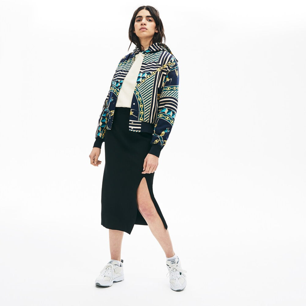 Womens Wo LIVE Slit-Front Knit Skirt | Lacoste Black • 031
