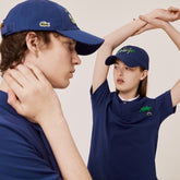 Mens Unisex Lacoste x Jeremyville Print Cotton Cap | Lacoste Navy Blue • F9F