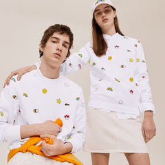 Mens/Womens Unisex Lacoste x FriendsWithYou Design Sweatshirt | Lacoste White • 001