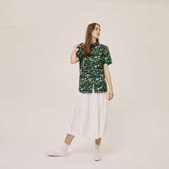 Mens/Womens Unisex Lacoste x Jeremyville Regular Fit Cotton Shirt | Lacoste Navy Blue / White • Qrn
