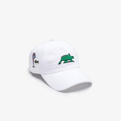 Mens Unisex Lacoste x Jeremyville Design Cotton Cap | Lacoste White • 001
