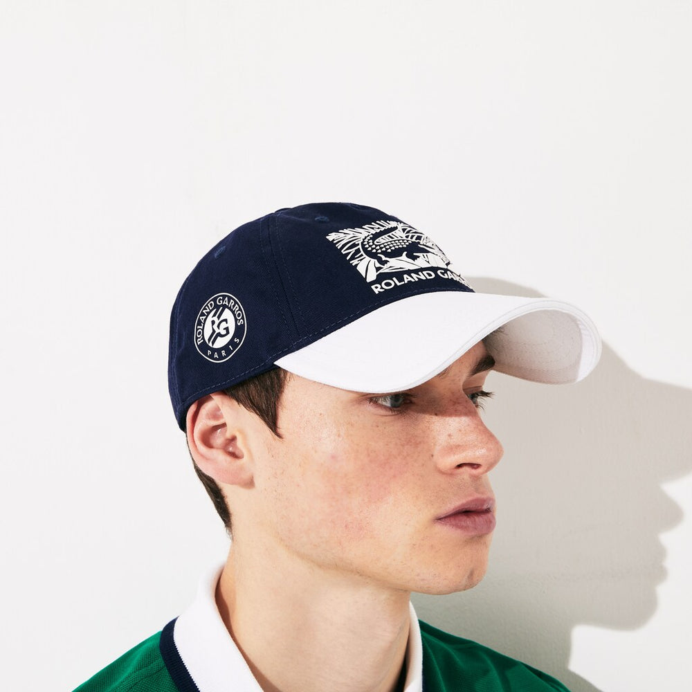 Mens SPORT Roland Garros Edition BiColor Print Cap | Lacoste Navy Blue / White • 2Hc