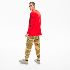 Mens Unisex LIVE Signature Print T-shirt | Lacoste Red / Black • 2Qv