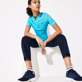 Womens Wo Presidents Cup Breathable Texturized Color-Blocked Golf Polo | Lacoste Turquoise / White • Q3G