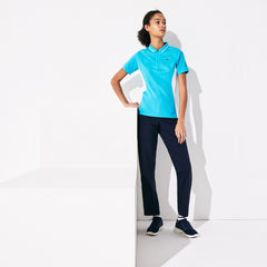 Womens Wo Presidents Cup Breathable Texturized Color-Blocked Golf Polo | Lacoste Turquoise / White • Q3G