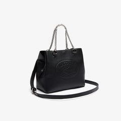 Womens Wo Croco Crew Grained Leather Bucket Bag | Lacoste Black • 000