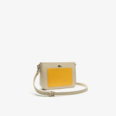 Womens Wo Chantaco Colourblock Piqué Leather Shoulder Bag | Lacoste Fog Samoan Sun • E34