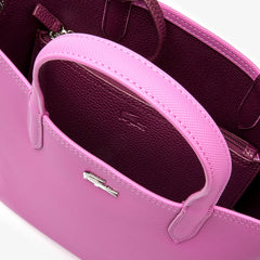 Womens Wo Anna Reversible Coated Canvas Tote Bag | Lacoste Meadow Mauve Grape Wine • E40