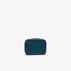 Womens Wo Croco Crew Tricolour Leather Zippered Shoulder Bag | Lacoste Legion Blue Peacoat Meado • D69