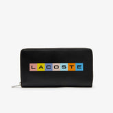 Mens Fitzgerald Multicolour Branded Leather Wallet | Lacoste Black Blue Depths Multico • E14