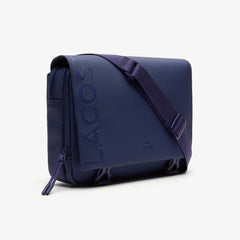 Mens L.12.12 Clipped Flap Adjustable Shoulder Strap Small Pouch | Lacoste Blue Depths • D55