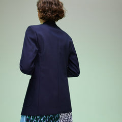 Womens Wo Fashion Show Solid Wool Blend Blazer | Lacoste Navy Blue • 166