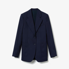 Womens Wo Fashion Show Solid Wool Blend Blazer | Lacoste Navy Blue • 166