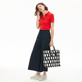 Womens Wo Fashion Show Monogram Leather Double Tote | Lacoste L Allover • D78