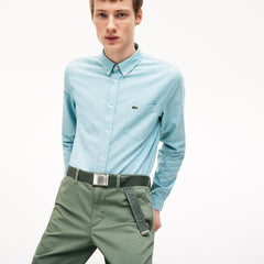 Mens Lacoste Embossed Woven Belt | Lacoste Thyme • D97