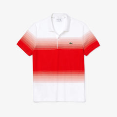 Mens Made in France Cotton Piqué Regular Fit Polo Shirt | Lacoste White / Red • 76Z