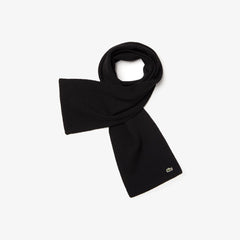 Mens Ribbed Wool Scarf | Lacoste Black • 031