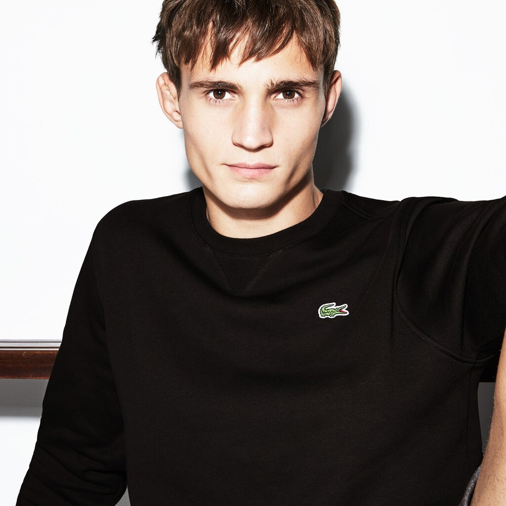 Mens SPORT Crew Neck Fleece Sweatshirt | Lacoste Black • 031