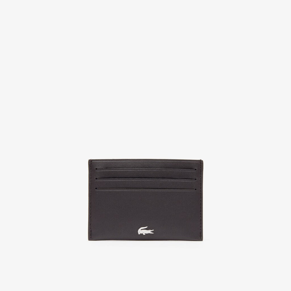 Mens Leather Card Holder | Lacoste Dark Brown • 028