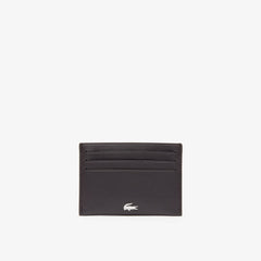 Mens Leather Card Holder | Lacoste Dark Brown • 028