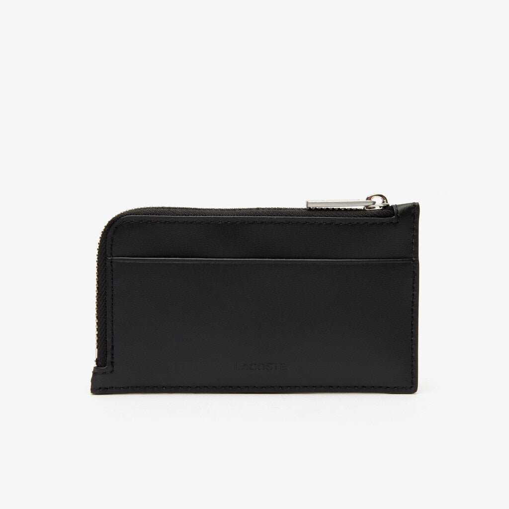 Mens   Fitzgerald Leather Card Holder | Lacoste Black • 000
