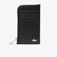 Mens   Fitzgerald Leather Card Holder | Lacoste Black • 000