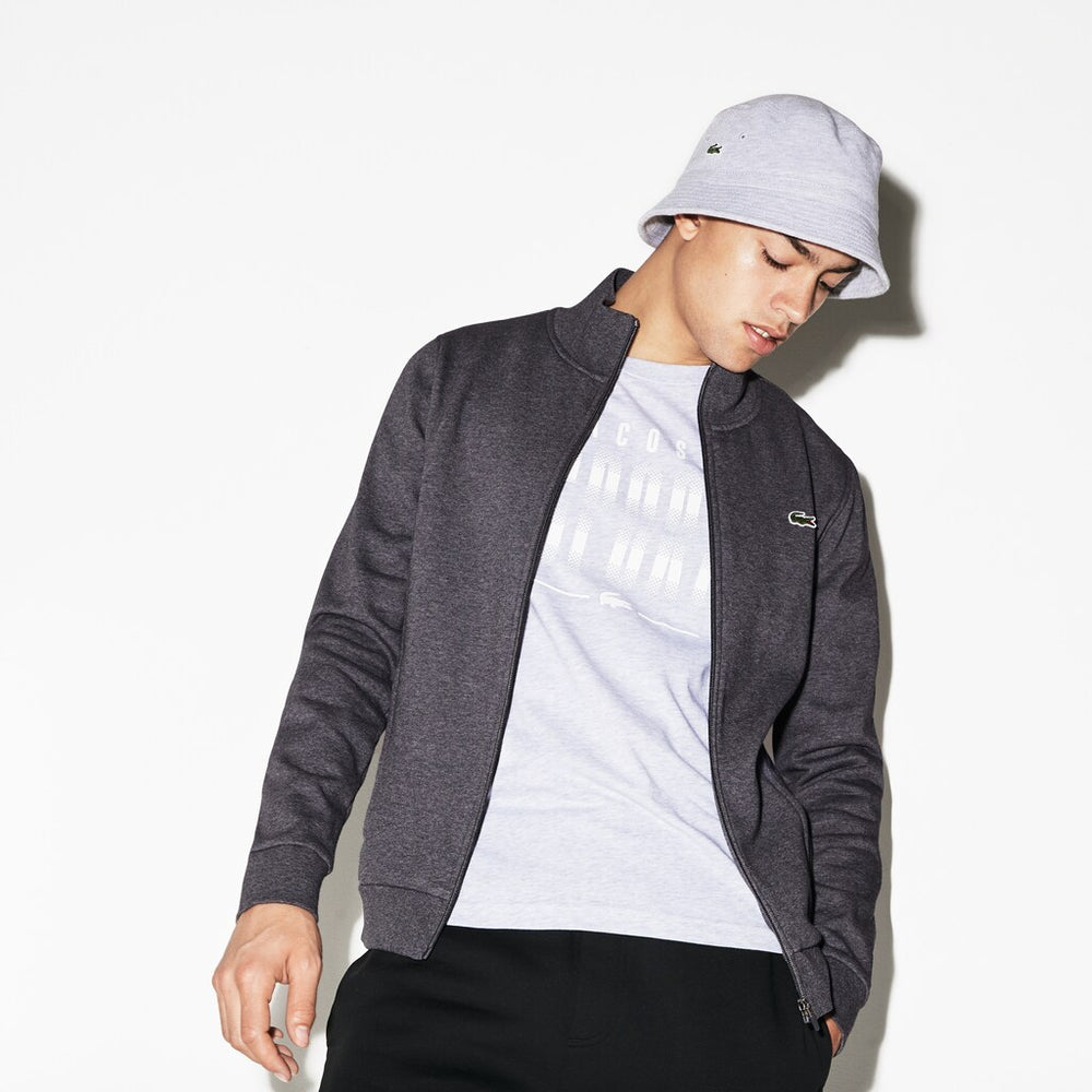 Mens   SPORT Full-Zip Fleece Sweatshirt | Lacoste Grey Chine • 050