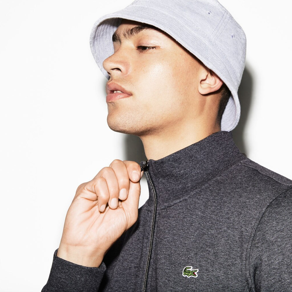 Mens   SPORT Full-Zip Fleece Sweatshirt | Lacoste Grey Chine • 050