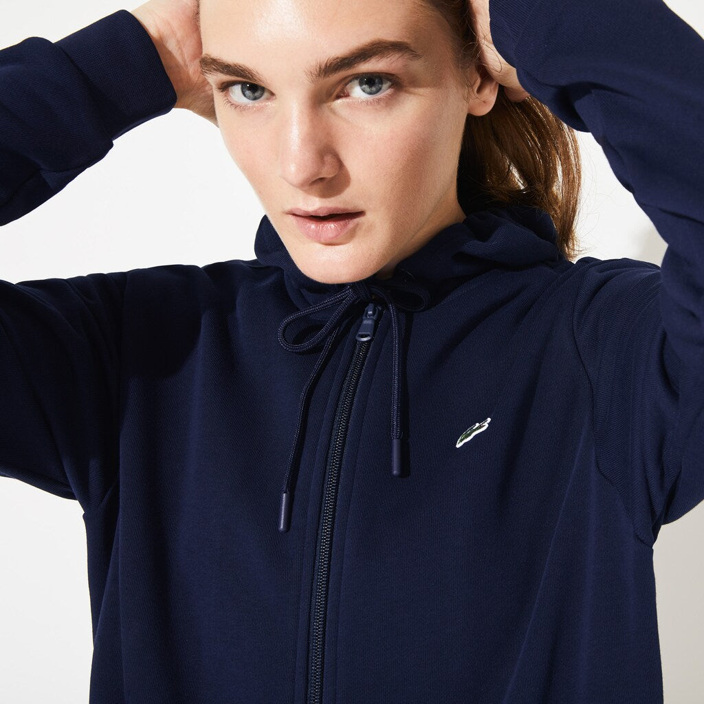 Womens Wo  SPORT Full-Zip Fleece Hoodie | Lacoste Navy Blue • 423