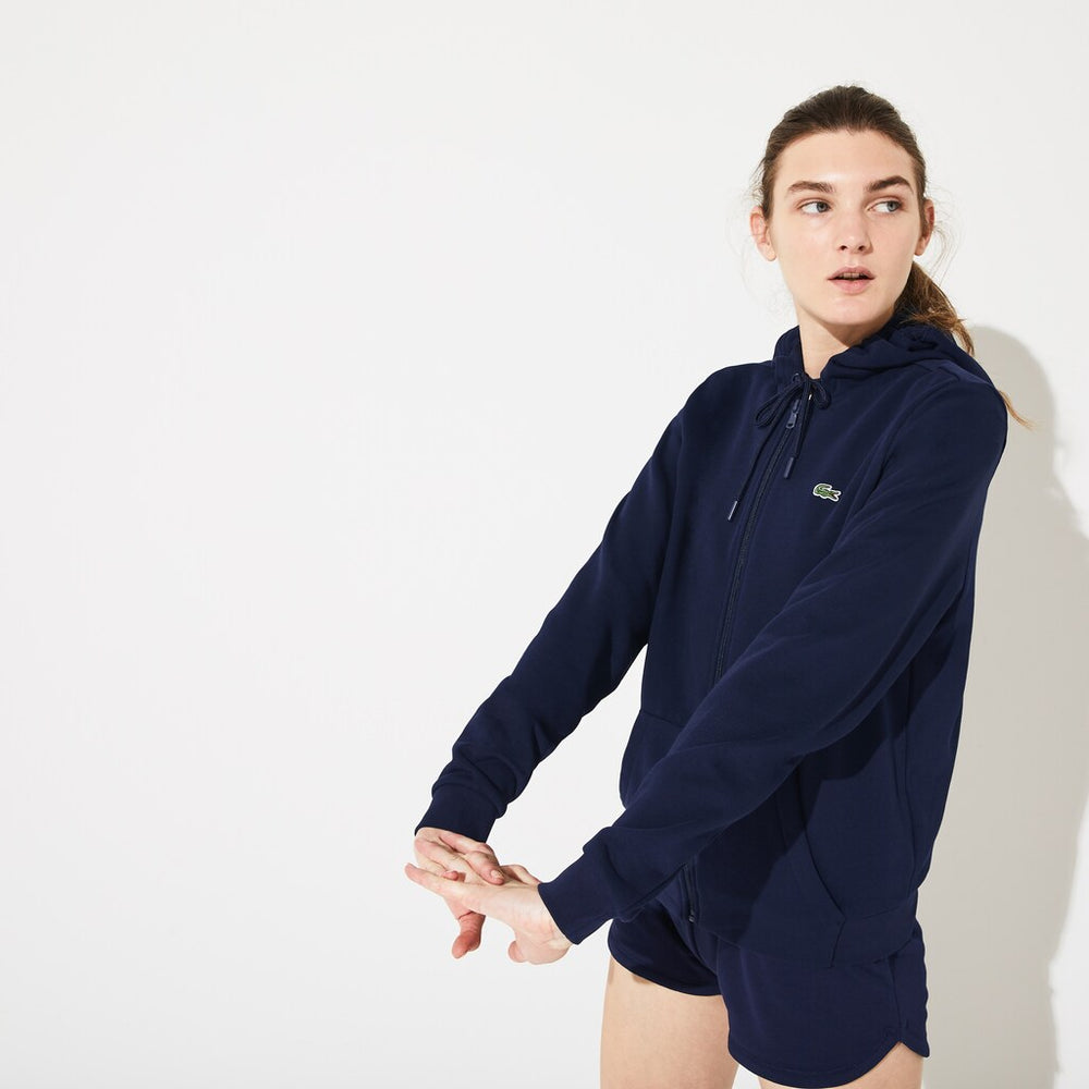 Womens Wo  SPORT Full-Zip Fleece Hoodie | Lacoste Navy Blue • 423