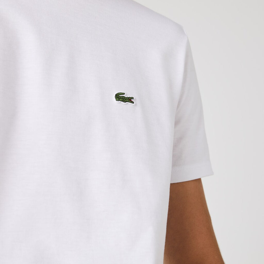 Mens   Crew Neck Pima Cotton T-Shirt | Lacoste White • 001