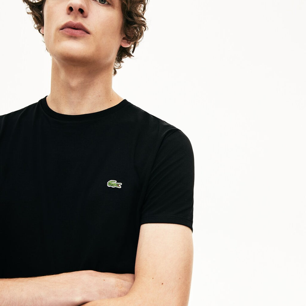 Mens   Crew Neck Pima Cotton T-Shirt | Lacoste Black • 031