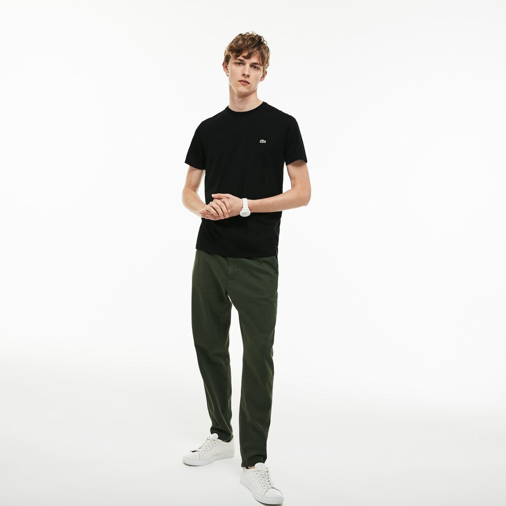 Mens   Crew Neck Pima Cotton T-Shirt | Lacoste Black • 031