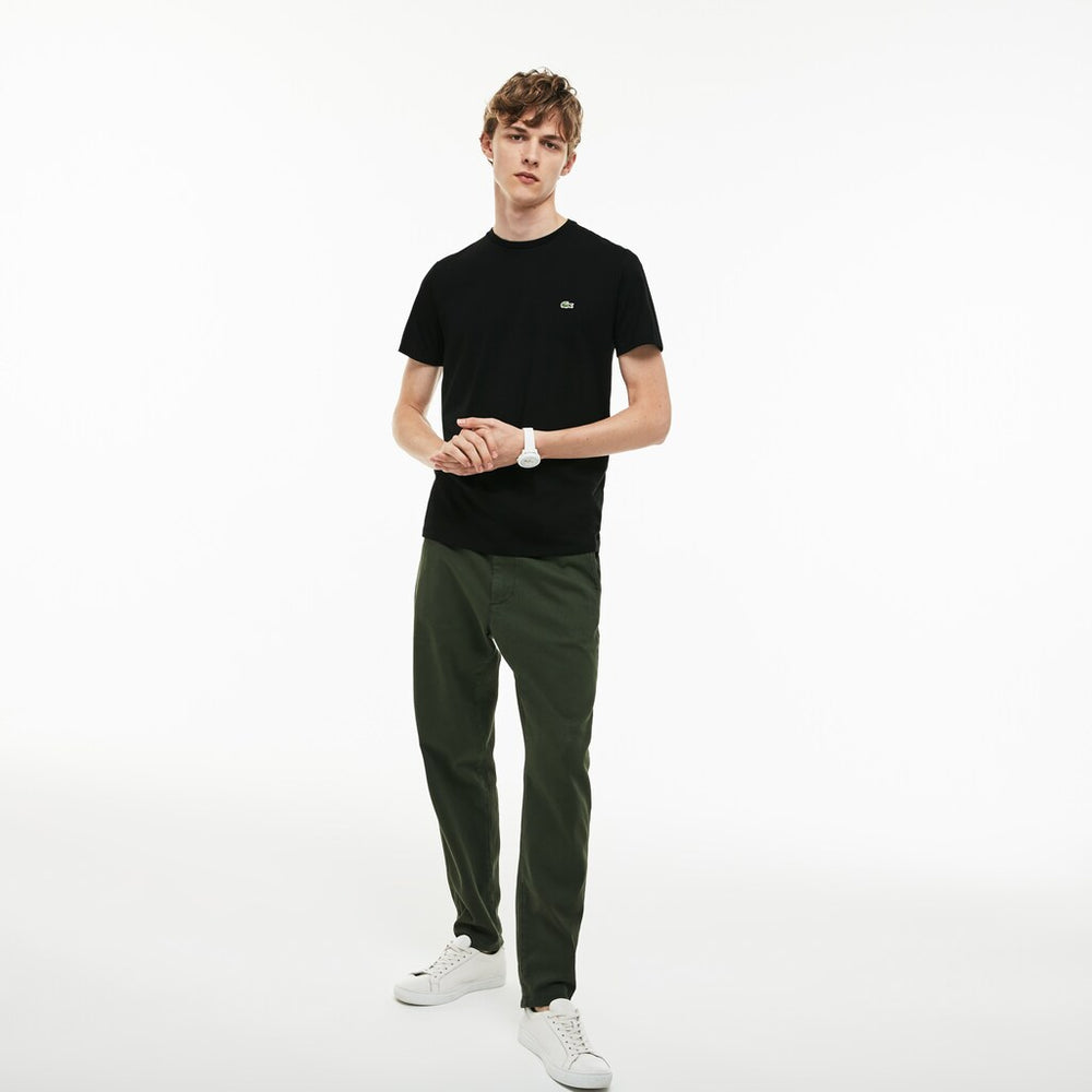 Mens   Crew Neck Pima Cotton T-Shirt | Lacoste Black • 031