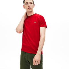 Mens   Crew Neck Pima Cotton T-Shirt | Lacoste Red • 240