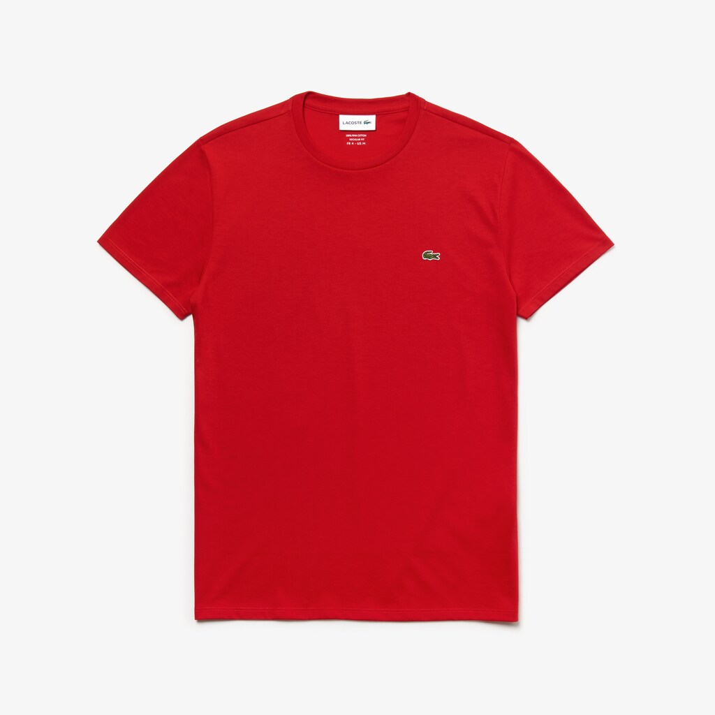 Mens   Crew Neck Pima Cotton T-Shirt | Lacoste Red • 240