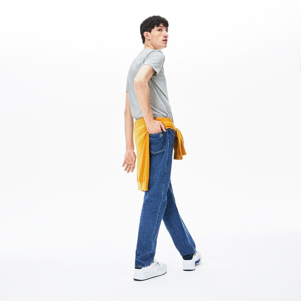 Mens   Crew Neck Pima Cotton T-Shirt | Lacoste Grey Chine • Cca