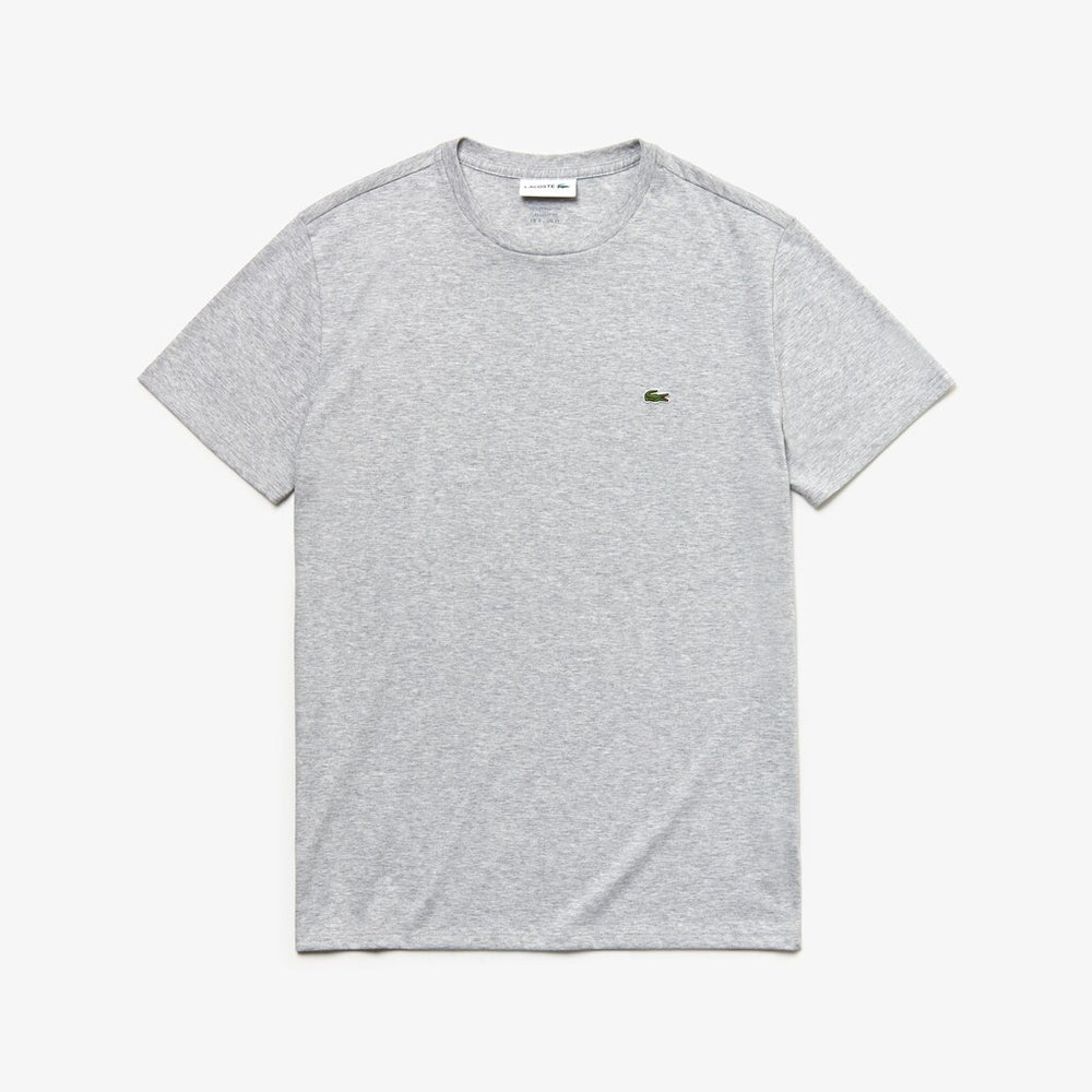 Mens   Crew Neck Pima Cotton T-Shirt | Lacoste Grey Chine • Cca