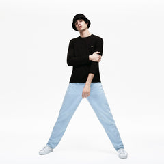 Mens   Crew Neck Pima Cotton Jersey T-shirt | Lacoste Black • 031