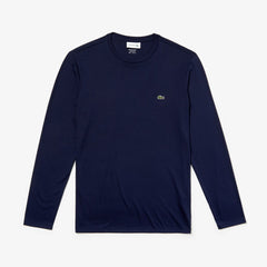 Mens   Crew Neck Pima Cotton Jersey T-shirt | Lacoste Navy Blue • 166