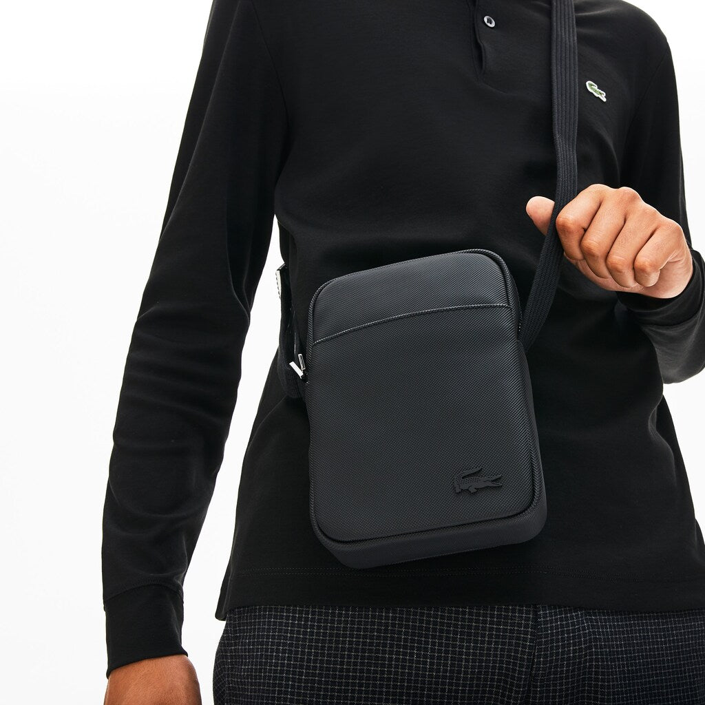 Mens   Classic Vertical Zip Bag | Lacoste Black • 000