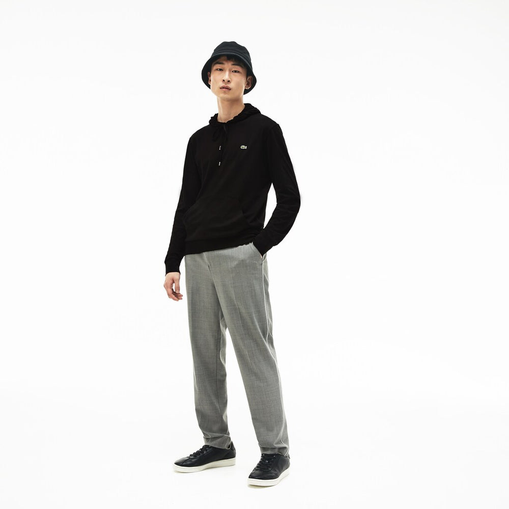 Mens   Regular Fit Hooded Jersey T-shirt | Lacoste Black • 031