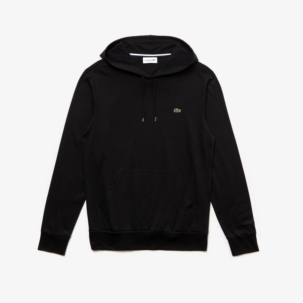 Mens   Regular Fit Hooded Jersey T-shirt | Lacoste Black • 031