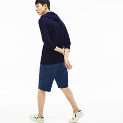 Mens   Regular Fit Hooded Jersey T-shirt | Lacoste Navy Blue • 166