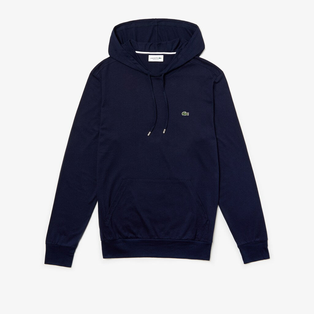 Mens   Regular Fit Hooded Jersey T-shirt | Lacoste Navy Blue • 166