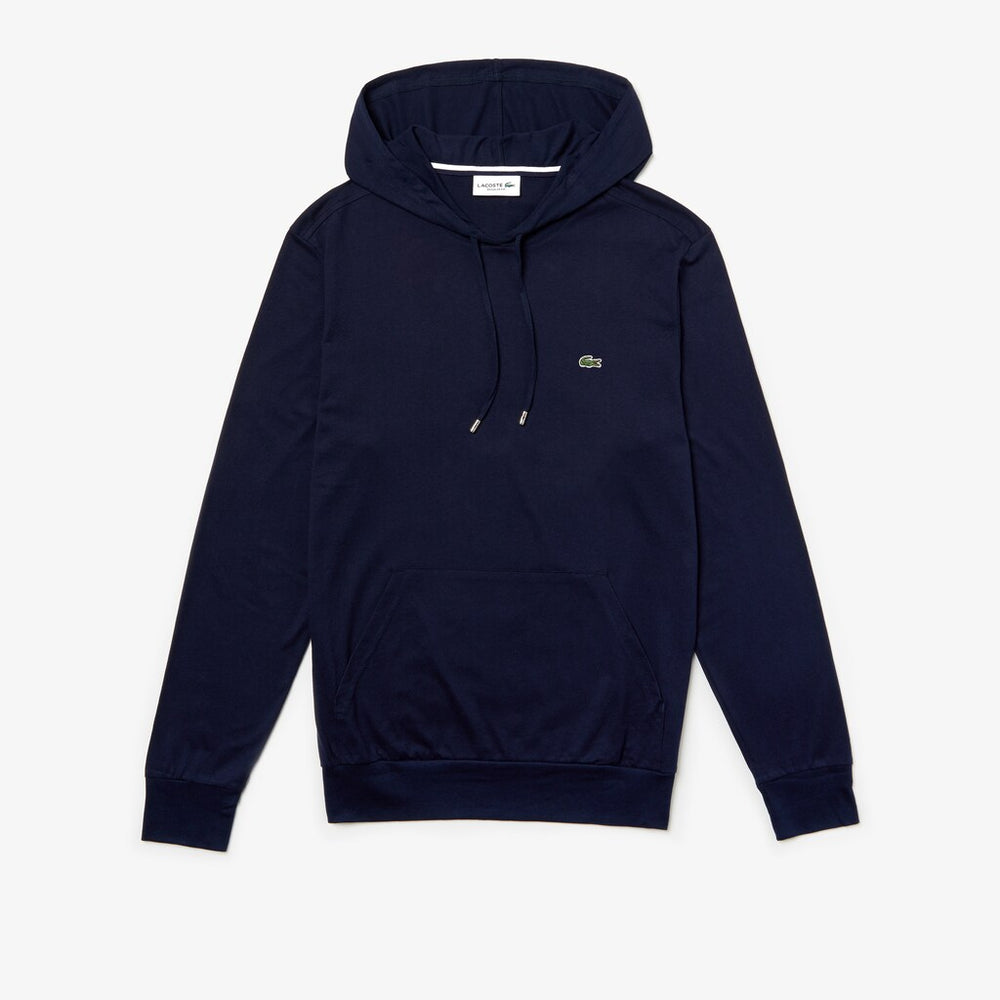 Mens   Regular Fit Hooded Jersey T-shirt | Lacoste Navy Blue • 166