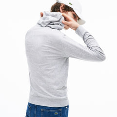 Mens   Regular Fit Hooded Jersey T-shirt | Lacoste Grey Chine • Cca
