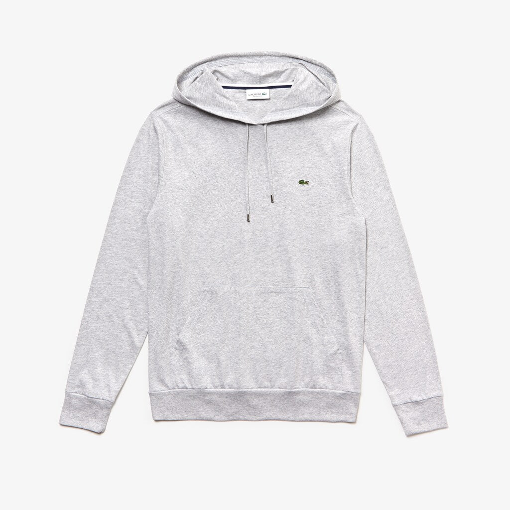 Mens   Regular Fit Hooded Jersey T-shirt | Lacoste Grey Chine • Cca
