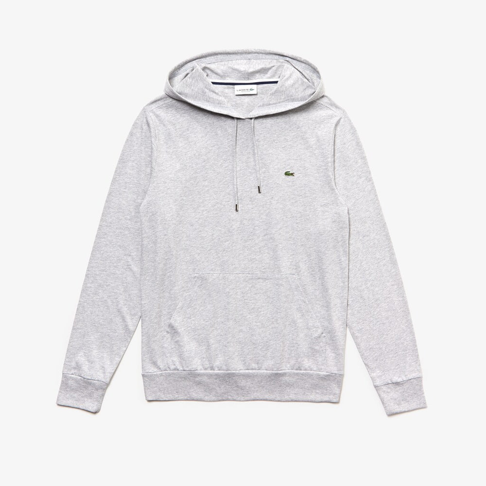 Mens   Regular Fit Hooded Jersey T-shirt | Lacoste Grey Chine • Cca